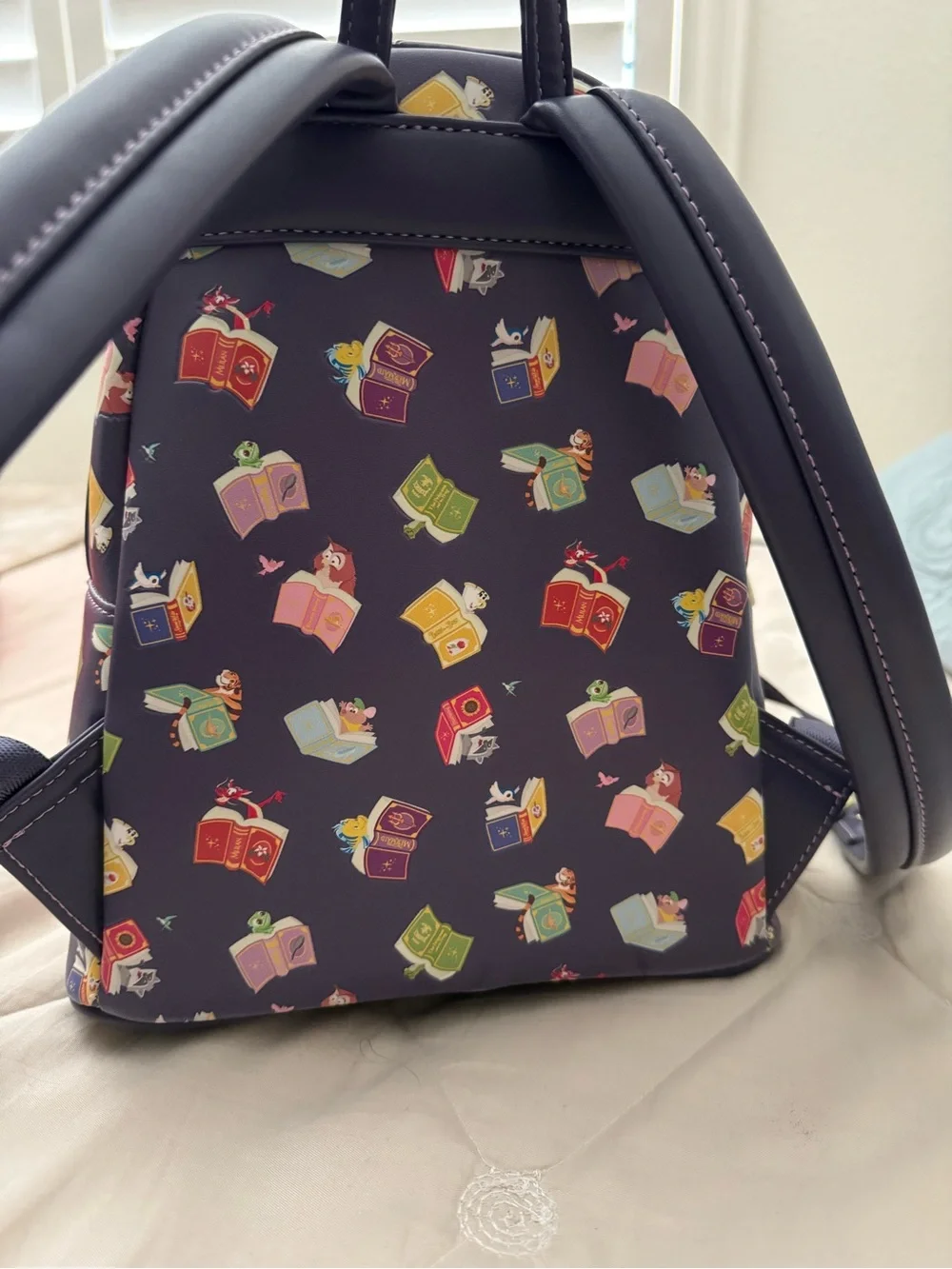 Loungefly Disney Princess Storybook Stack Mini Backpack - Navy, Red, Green, Gold